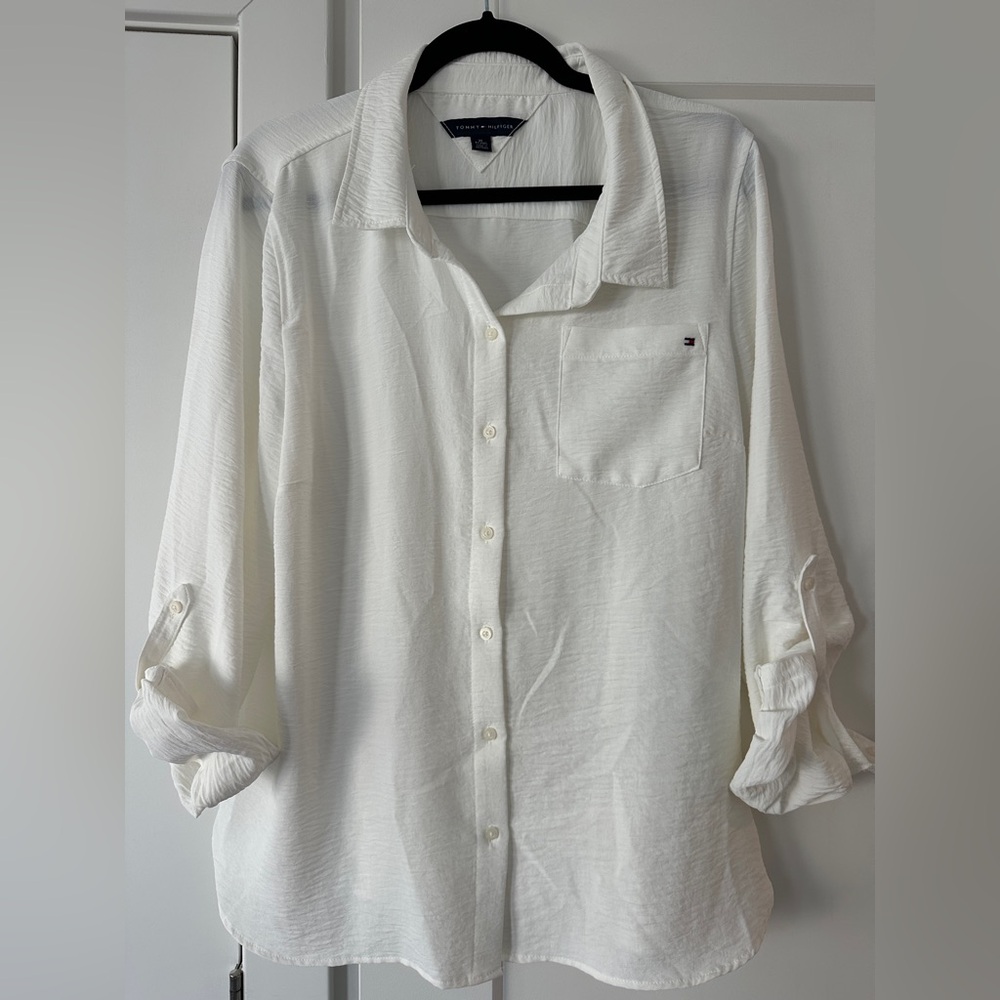 Tommy Hilfiger White Collared Shirt